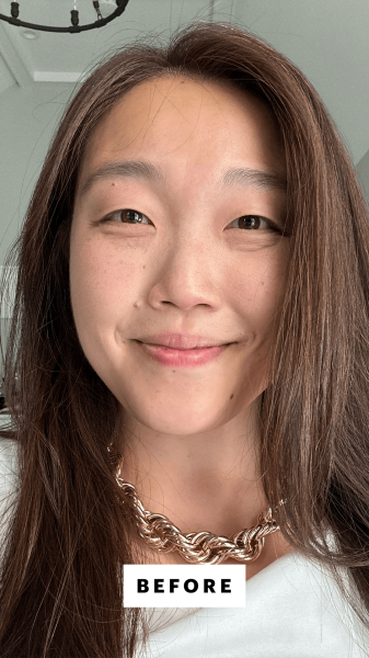 Lee before applying the Laneige Bouncy and Firm Serum